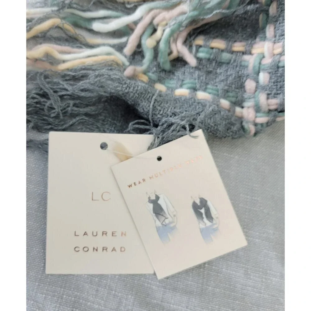Plaid Fringe Scarf Shawl Wrap Blue‎ Multi Color Women